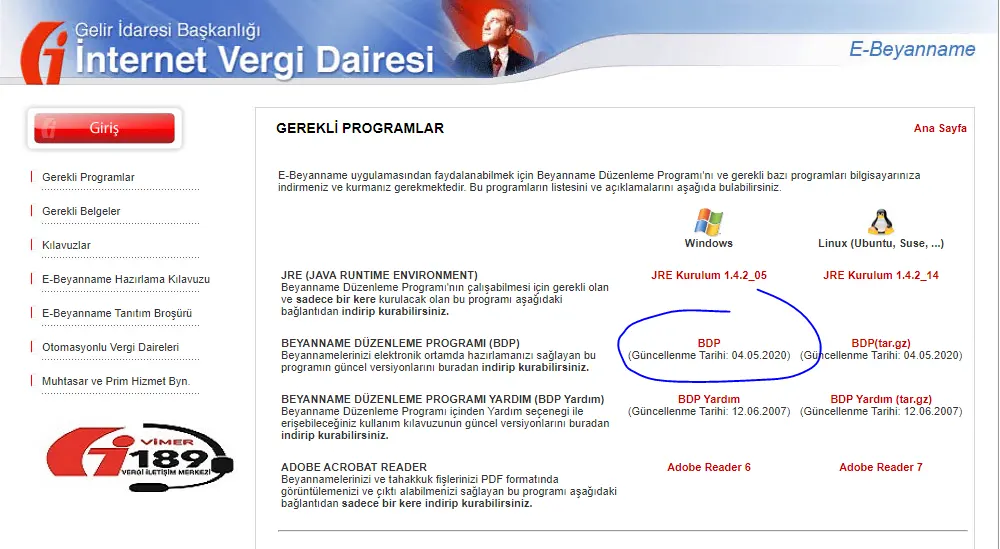 BDP Beyanname Programı Kurulumu